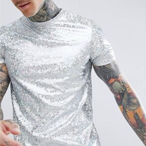 ASOS Iridescent Short Sleeve Top